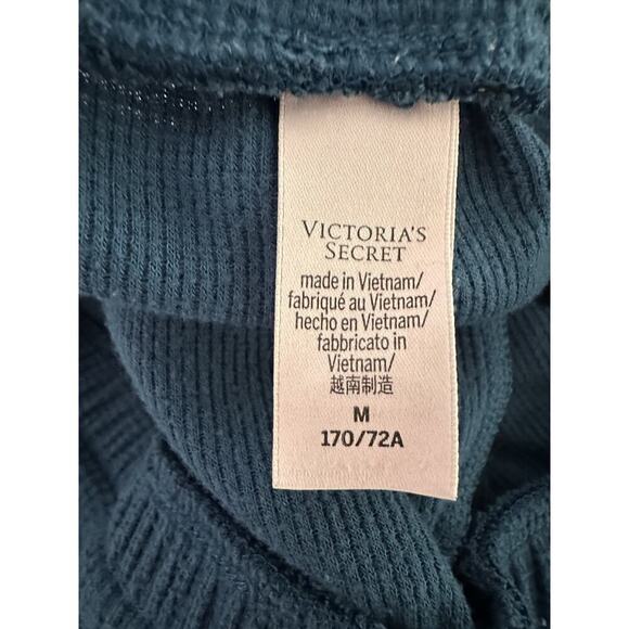 Victorias Secret Womens Shorts Medium Blue Sweat Drawstring Casual Lounge Pocket - Picture 8 of 9